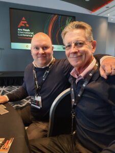 Picture of David Davenport & Mikko Manninen at the Arcflash International Conference in 2023.